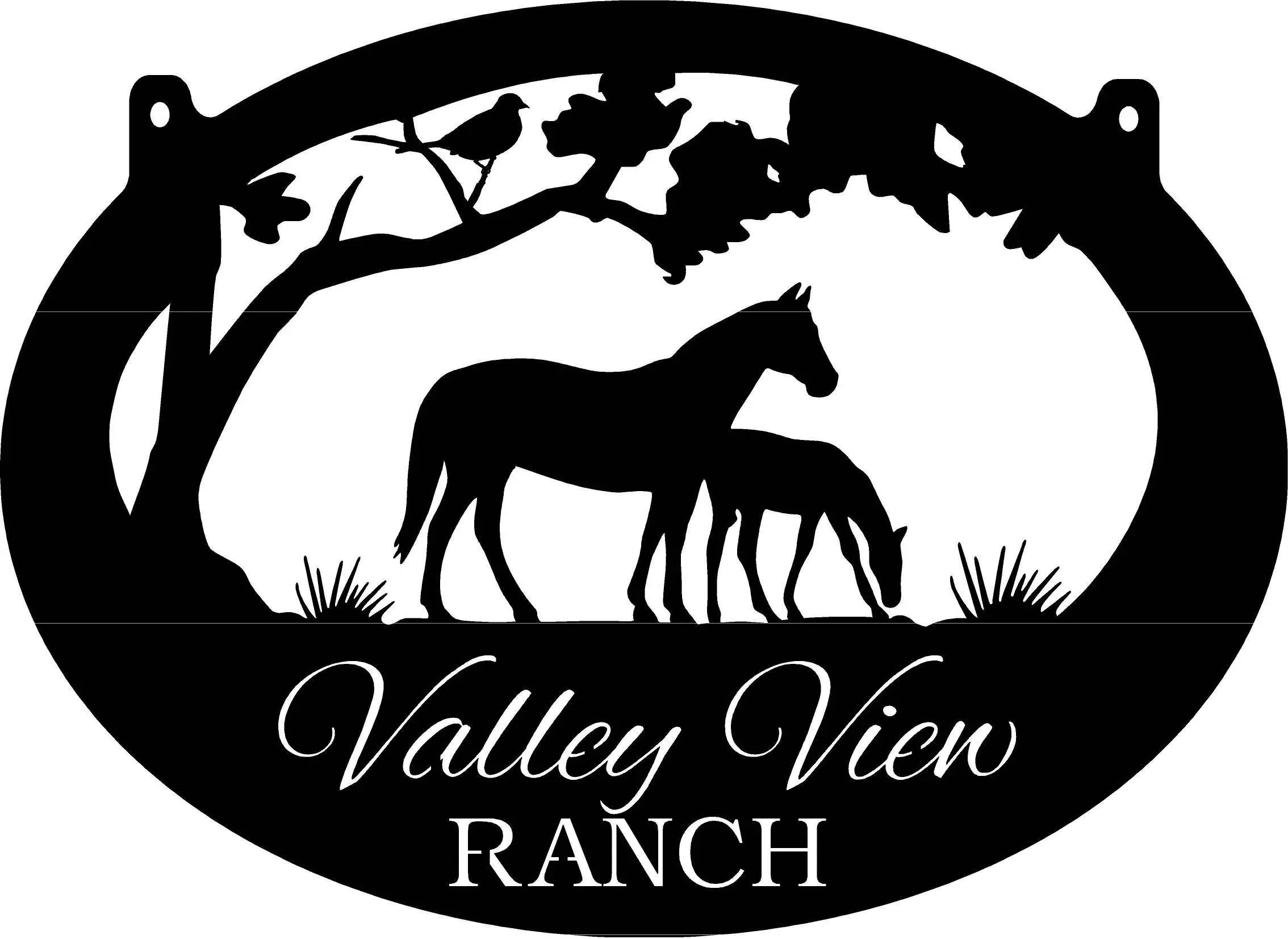 Metal Sign with horses, MARE and FOAL customized with your name - Image 2