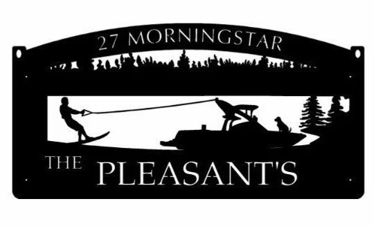 Metal SKI BOAT sign, ski boat water skiing sign, wakeboard boat sign - Image 7