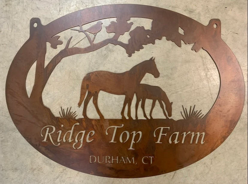 Metal Sign with horses, MARE and FOAL customized with your name - Image 3