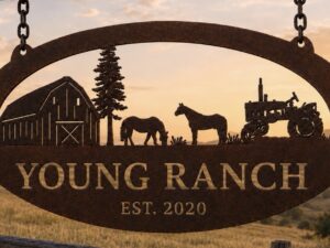 Metal HORSE Sign Horses name plaque Address barn sign