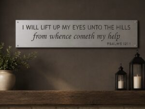 I Will Lift Up My Eyes unto the Hills metal plaque