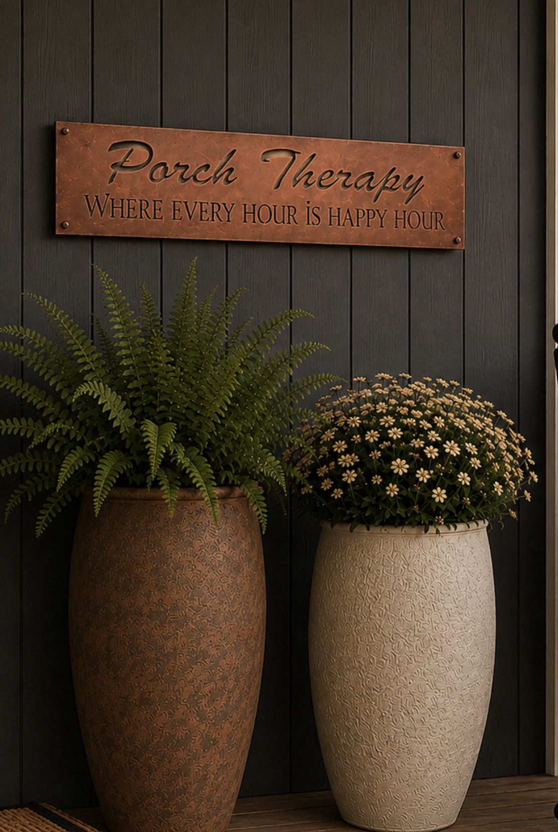 Metal Porch sign Porch Therapy Plaque Porch Decor Where Every Hour is Happy Hour - Image 2