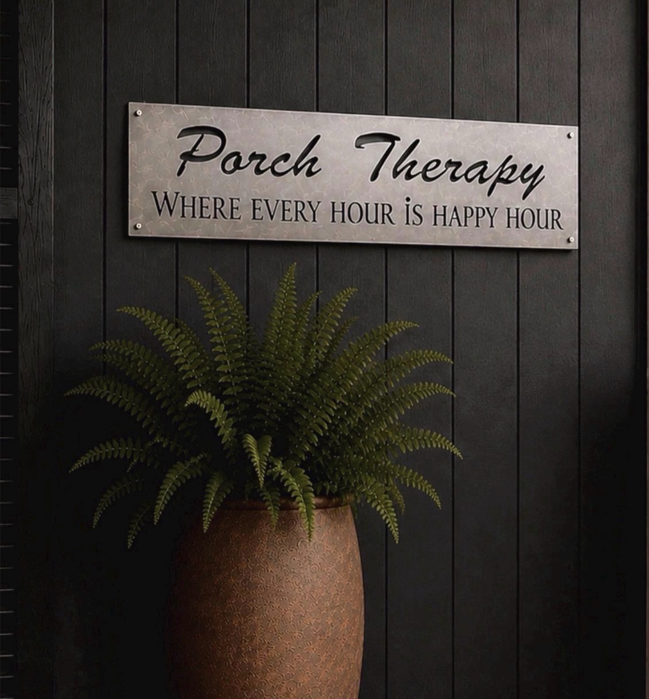 Metal Porch sign Porch Therapy Plaque Porch Decor Where Every Hour is Happy Hour - Image 3