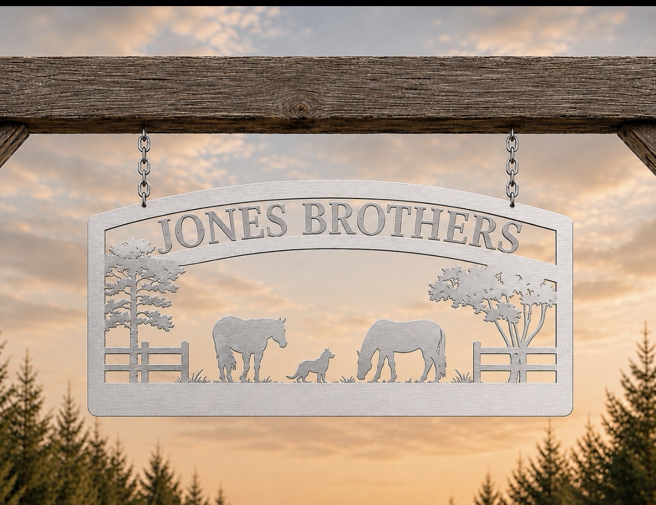 Large Personalized Metal Sign HORSES DOG Fence CAT - Image 4