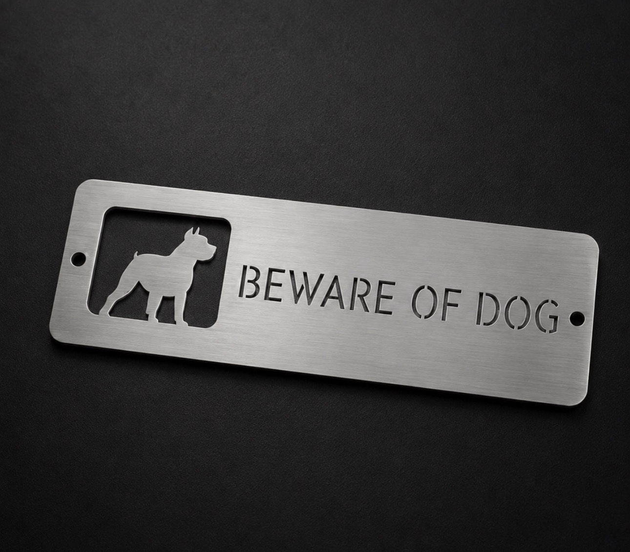 Metal Beware of Dogs sign with Pit Bull Dog warning Notice Keep Out - Image 4