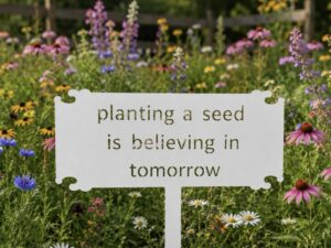 Planting a Seed is Believing in Tomorrow SIGN on stake Garden Decor Landscape sign