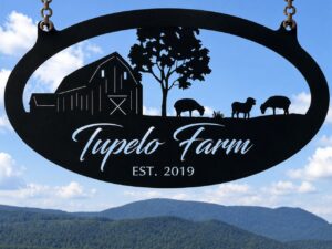 Farm sign Metal SHEEP Sign barn sheep pasture sign customized name plaque driveway address