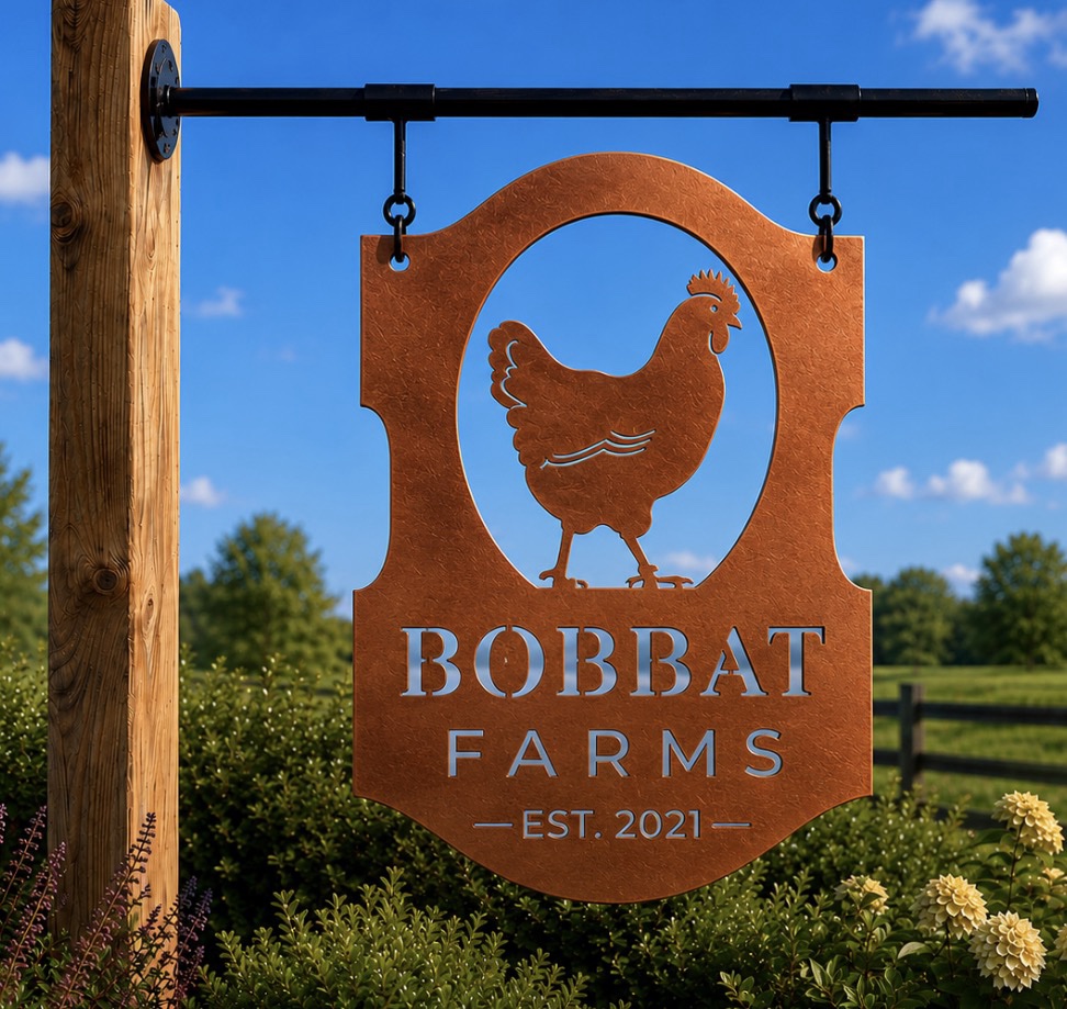 Metal Chicken farm sign Poultry Address Marker - Image 3