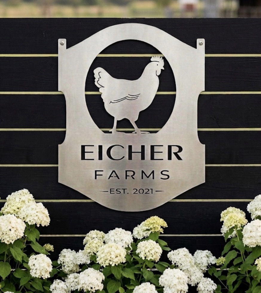 Metal Chicken farm sign Poultry Address Marker - Image 2