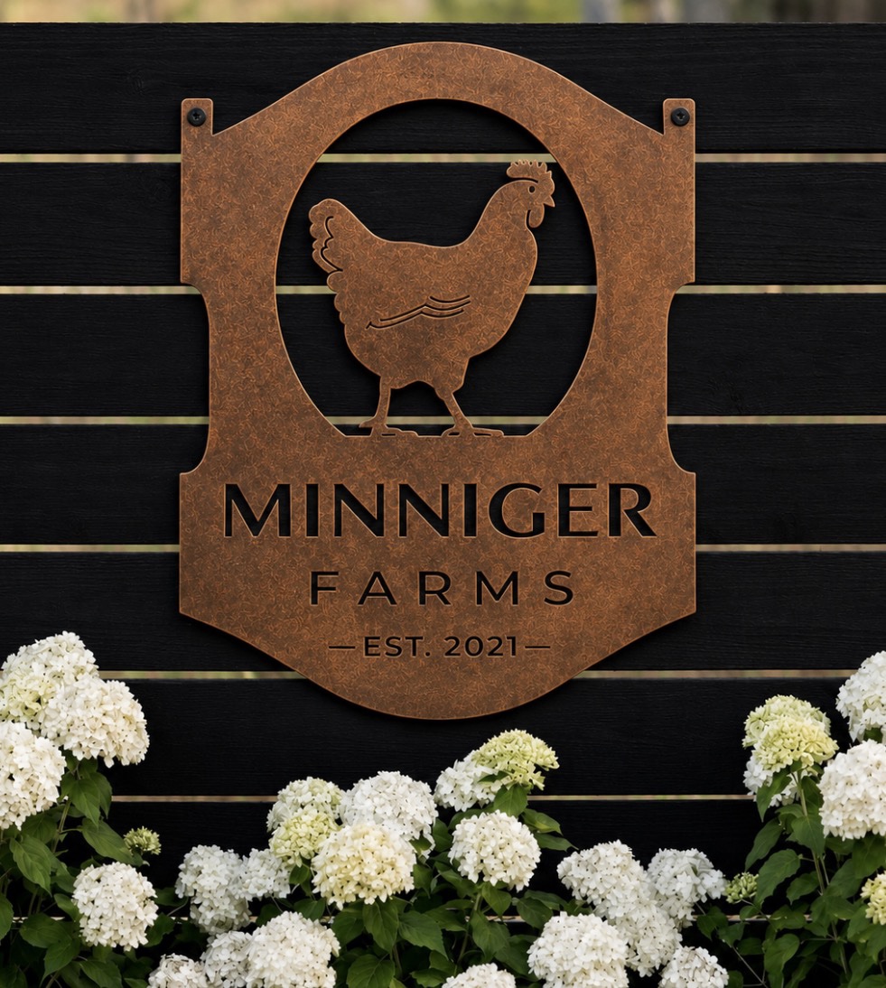 Metal Chicken farm sign Poultry Address Marker - Image 5