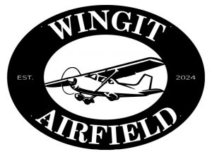 Wingit Airfield sign in black