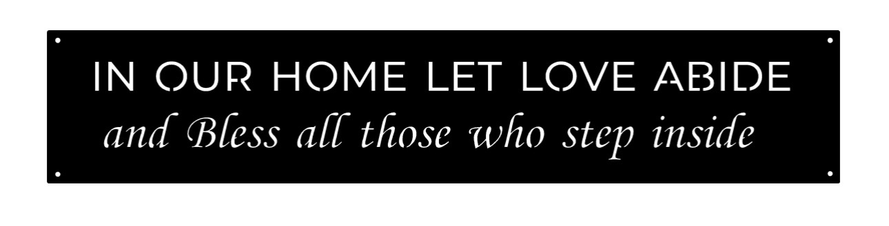 In our home let love abide wall art