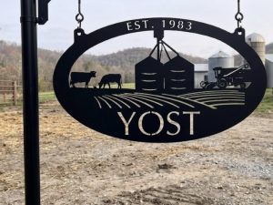 GRAIN BIN COMBINE FARM SIGN, grain bin cow sign, farm sign