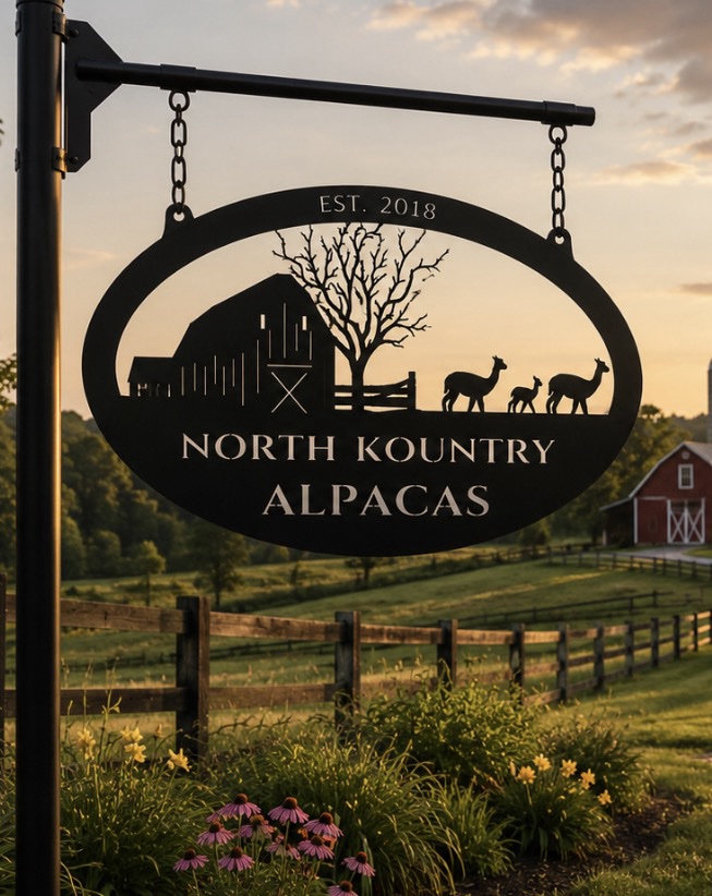 Metal Alpaca sign, Alpaca farm sign