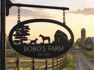 Metal FARM Sign, BARN, HORSE, Dog sign