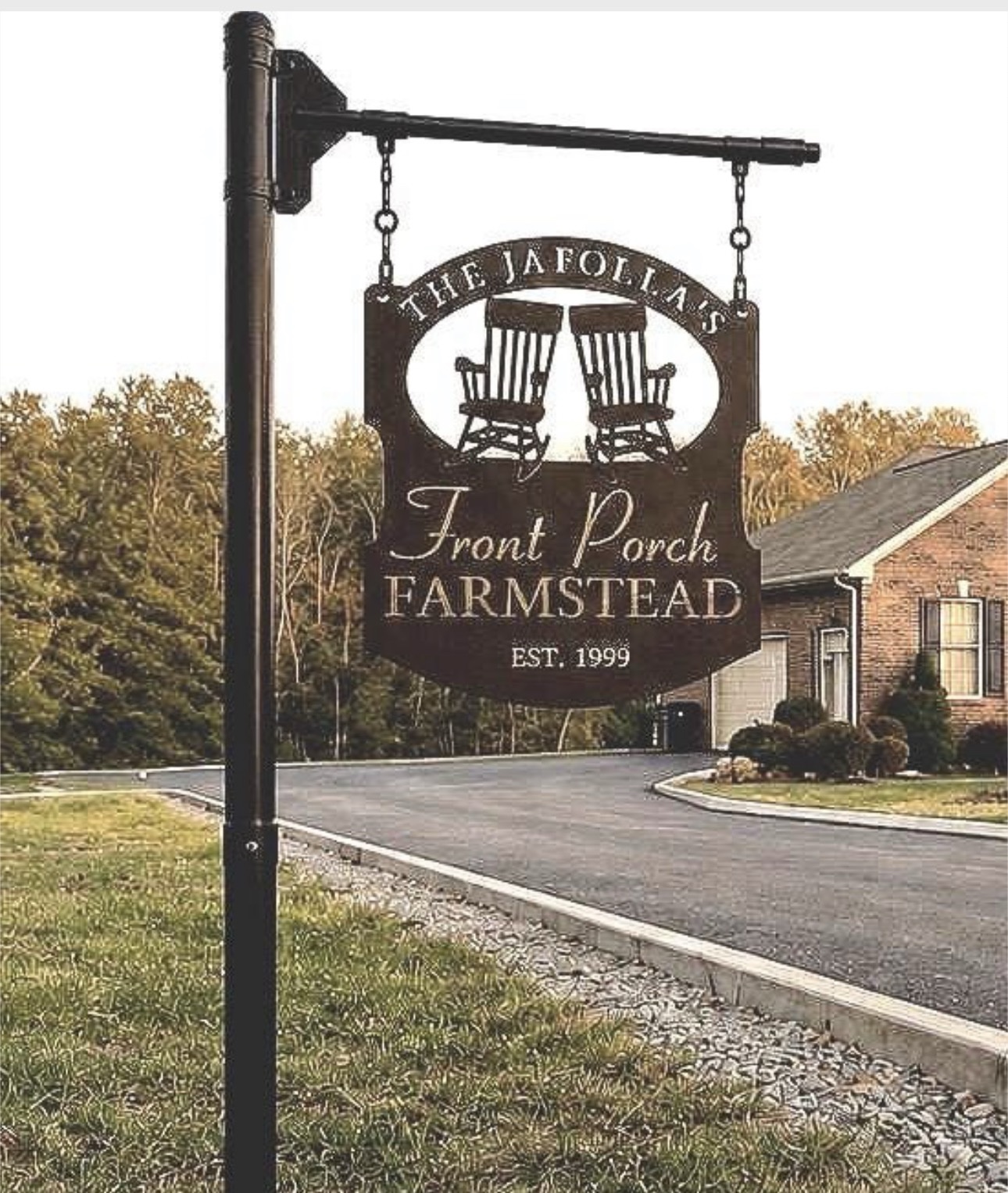 ROCKING CHAIR metal sign, front porch sign rocking chair address sign customized