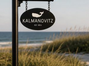 Whale address sign, metal whale sign, laser cut coastal sign, Personalized metal sign with your name