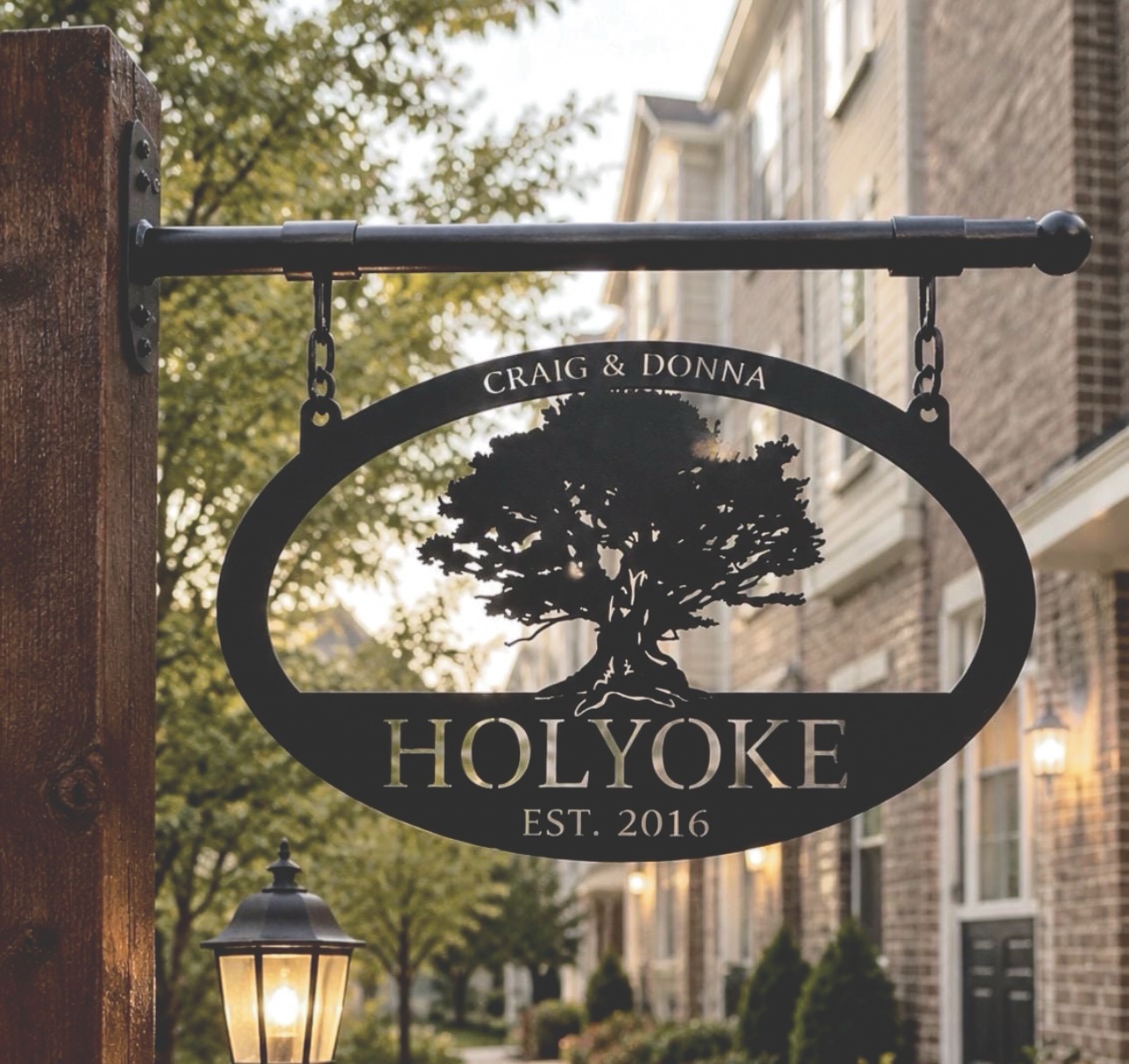 Personalized Metal OAK TREE Sign with tree with your name