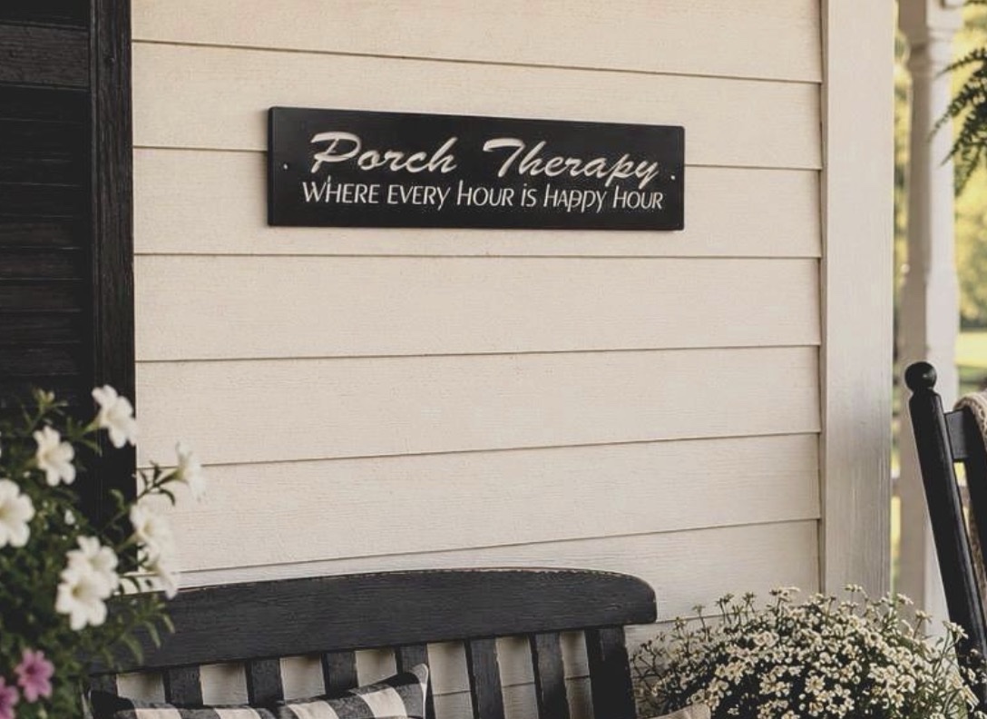 Metal Porch sign Porch Therapy Plaque Porch Decor Where Every Hour is Happy Hour - Image 4