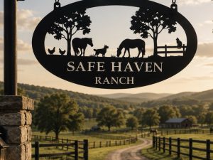 Large Personalized Metal Sign HORSES DOG Fence CAT