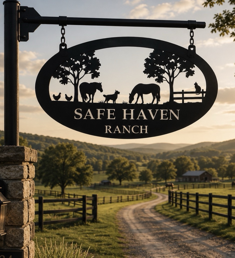 Large Personalized Metal Sign HORSES DOG Fence CAT