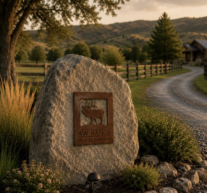 Metal address sign with elk, elk address sign personalized - Image 2