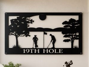 GOLFING Metal Sign, GOLFING Wall Art , Laser cut golfing sign