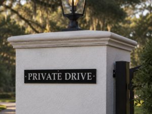 Metal PRIVATE DRIVE or Private Residence sign, in baked on powder coat finish