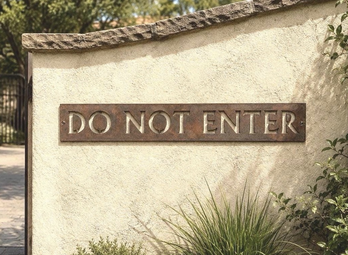 Metal DO NOT ENTER sign Warning sign keep out plaque stay away - Image 4