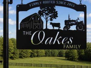 Metal Cow Farm sign, barn cow laser cut sign