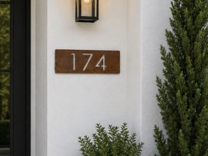 Large House number sign with hidden mounts