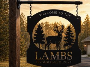Metal Buck evergreen sign