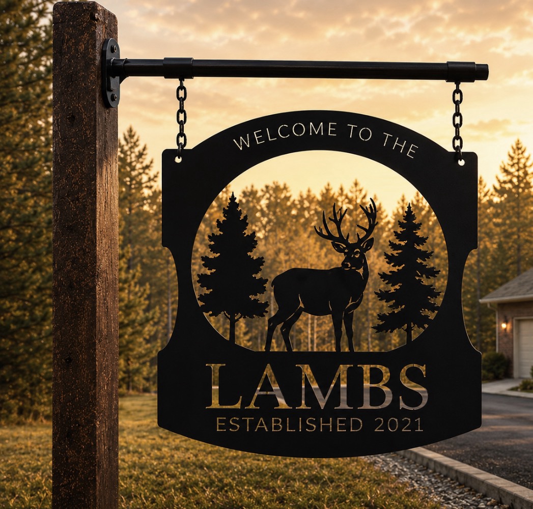 Metal Buck evergreen sign