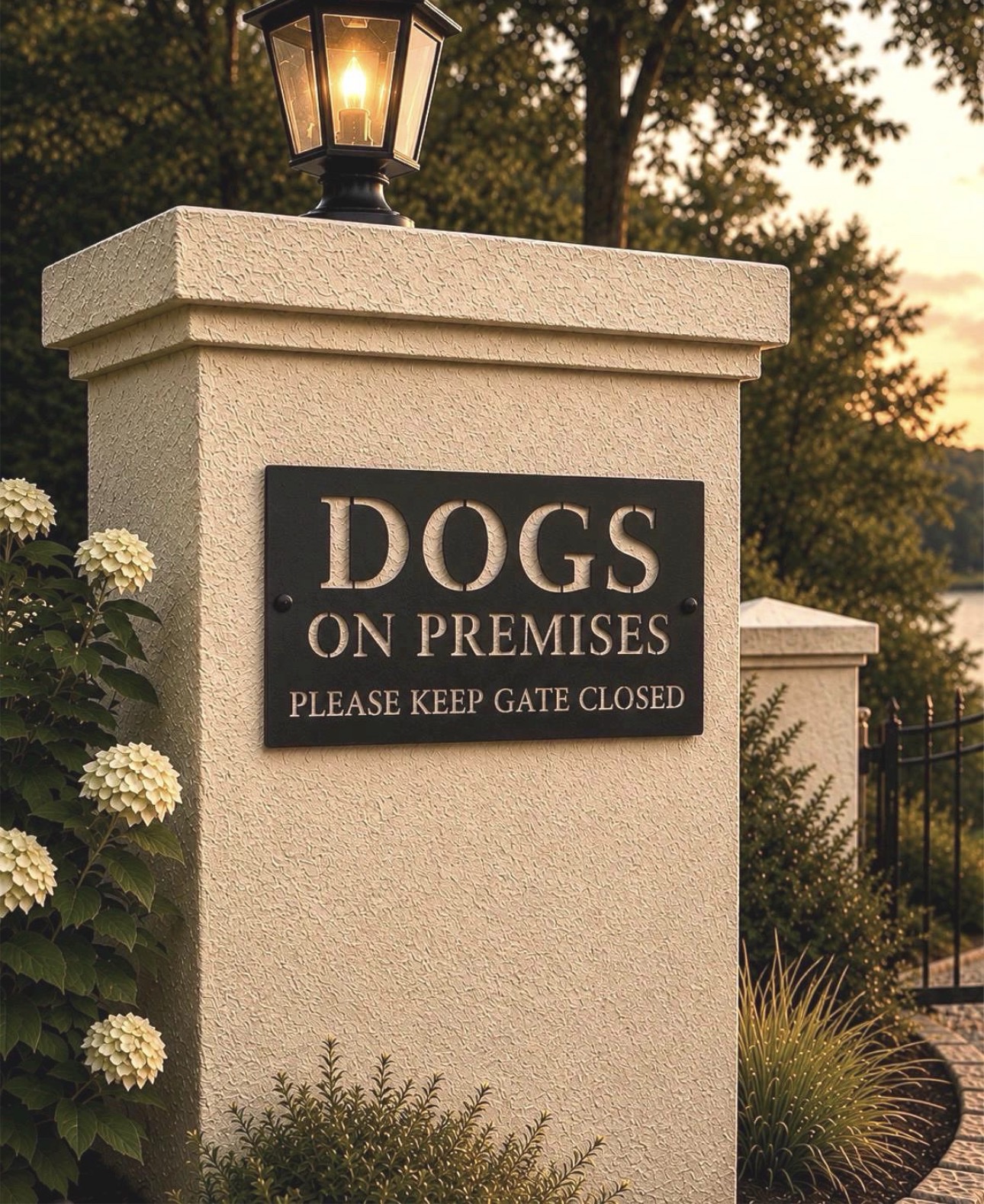 Dogs on Premises Metal Sign, customizable sign