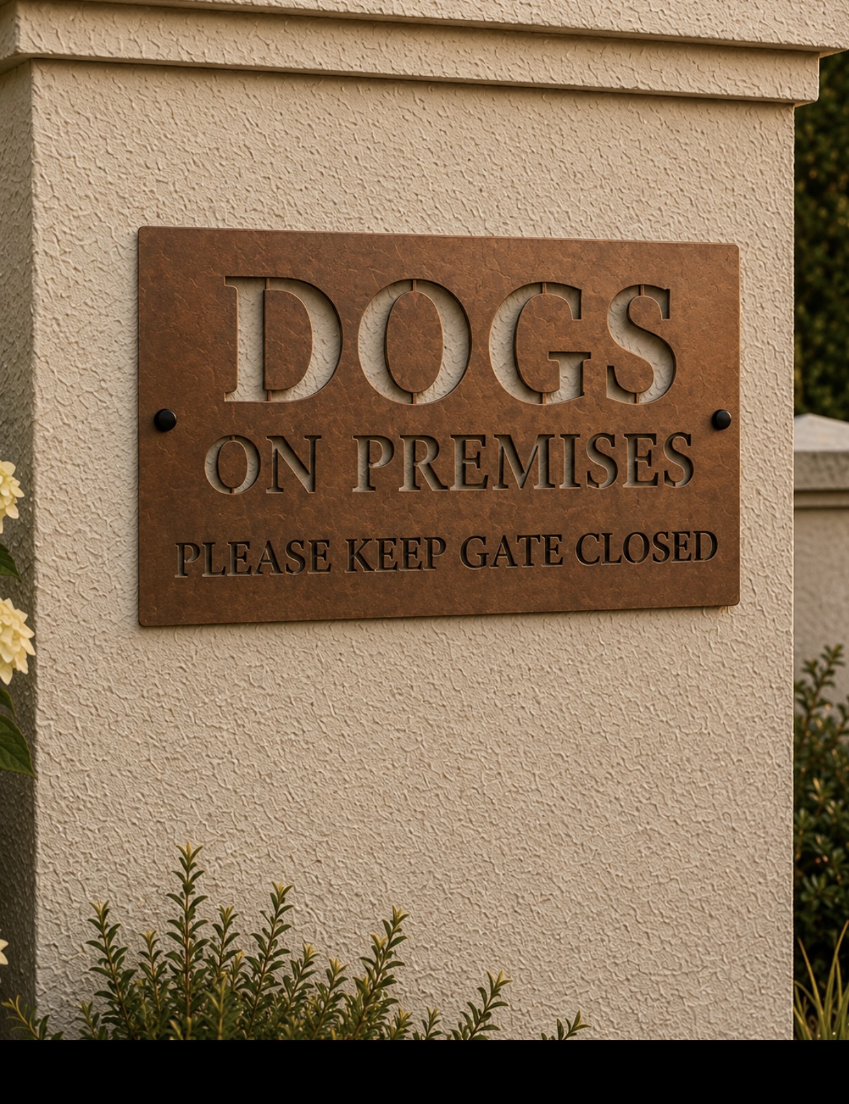 Dogs on Premises Metal Sign, customizable sign - Image 2
