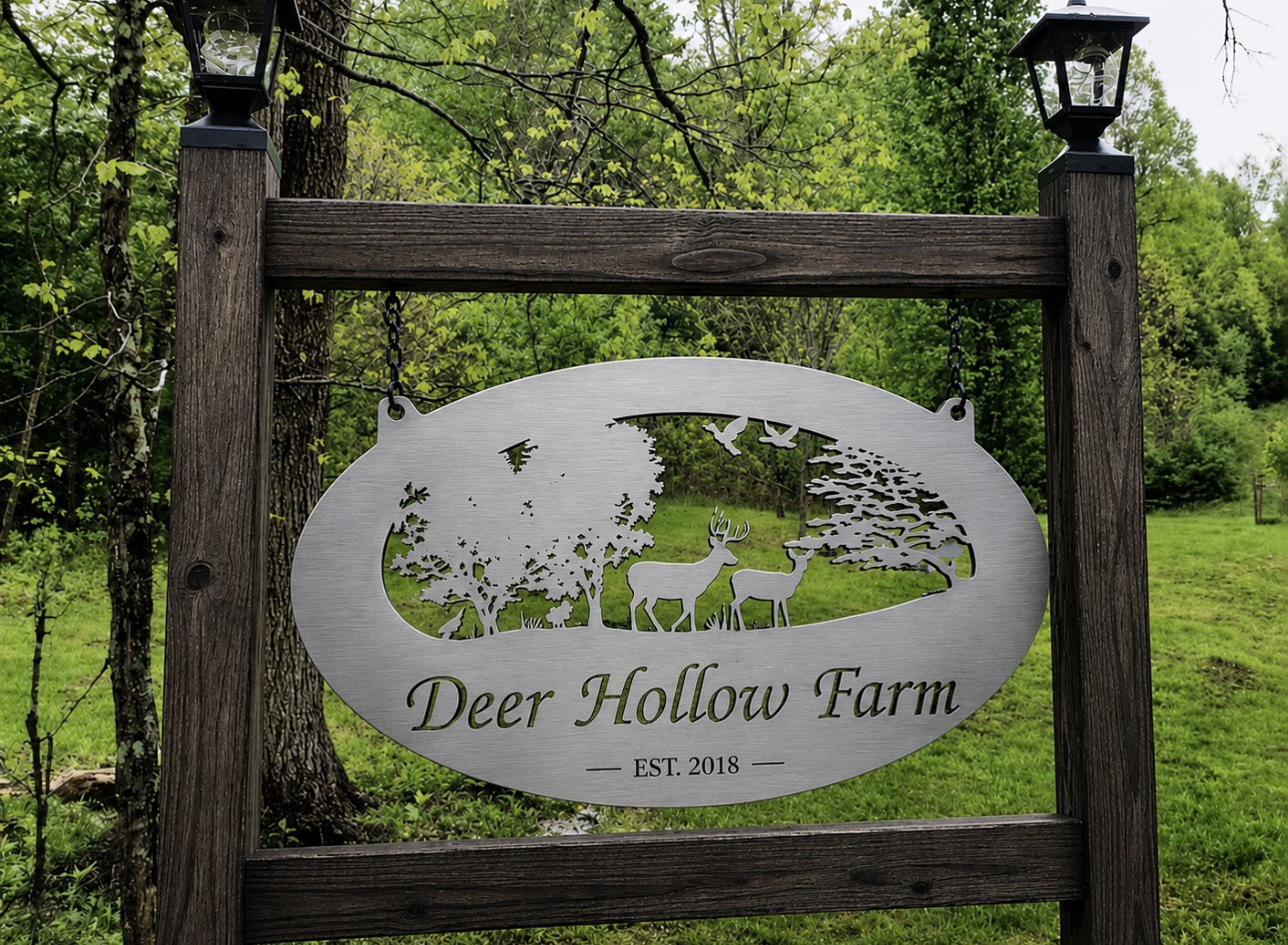 Metal Wildlife Sign Buck Turkey Hunter DeercDad Gift Personalized Name Custom Entrance Ranch Driveway Welcome Marker Rustic Cabin Outdoor Display - Image 3