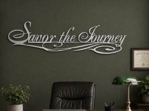 Metal wall words Savour the Journey