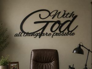 For With GOD ALL THINGS Are Possible,  huge metal wall words