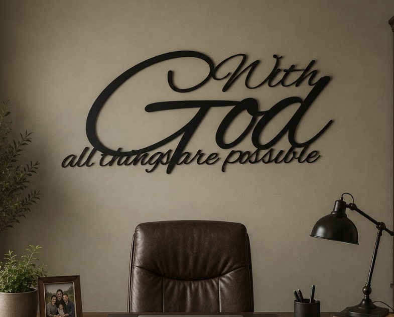 For With GOD ALL THINGS Are Possible, huge metal wall words