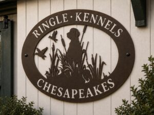 Metal DOG Sign with HUNTING Dog SIGN  customized with your name