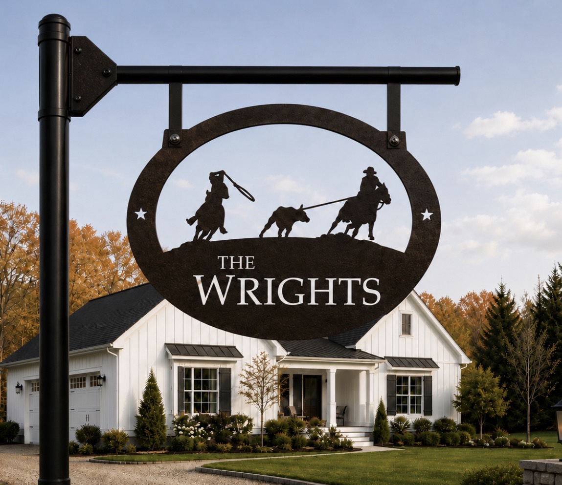 Rodeo team roping sign,Personalized Metal RODEO TEAM ROPING sign - Image 5