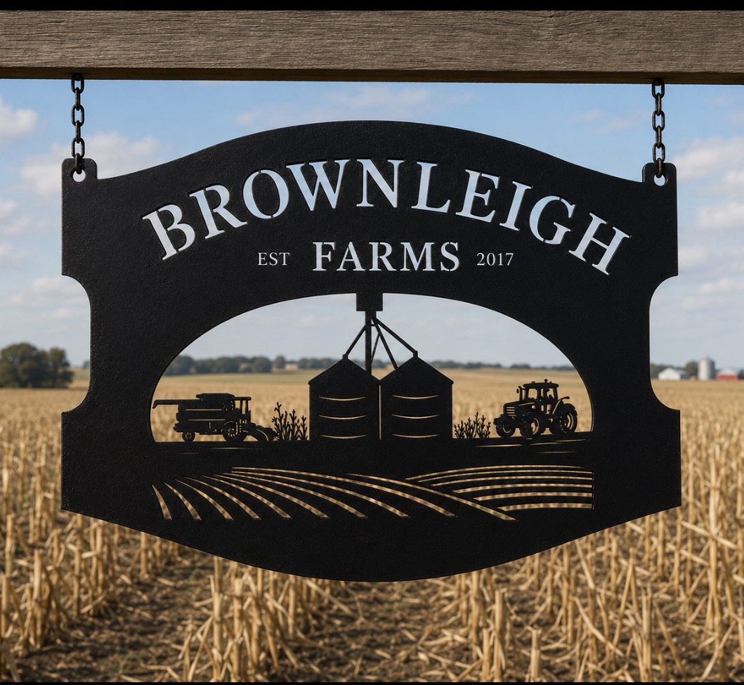 FARM SIGN Combine Grain bins plaque Agricultural Name sign by Sign Performance