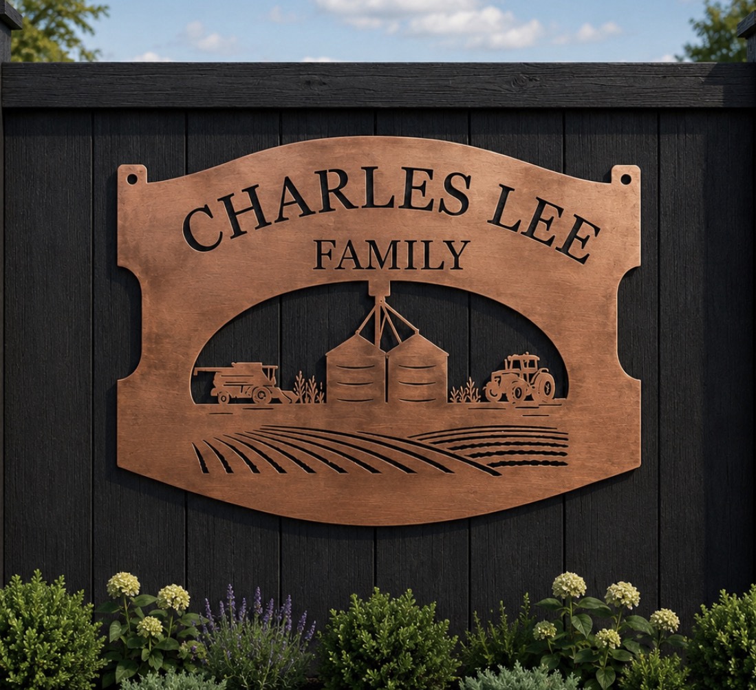 FARM SIGN Combine Grain bins plaque Agricultural Name sign by Sign Performance - Image 2
