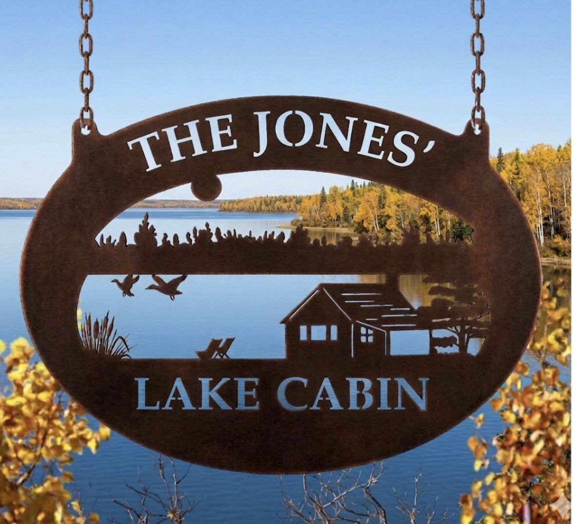 Metal Cabin lake sign ,fisherman cabin sign, laser cut cabin sign, lake house sign - Image 2