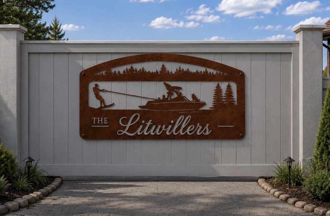 Metal SKI BOAT sign, ski boat water skiing sign, wakeboard boat sign - Image 2