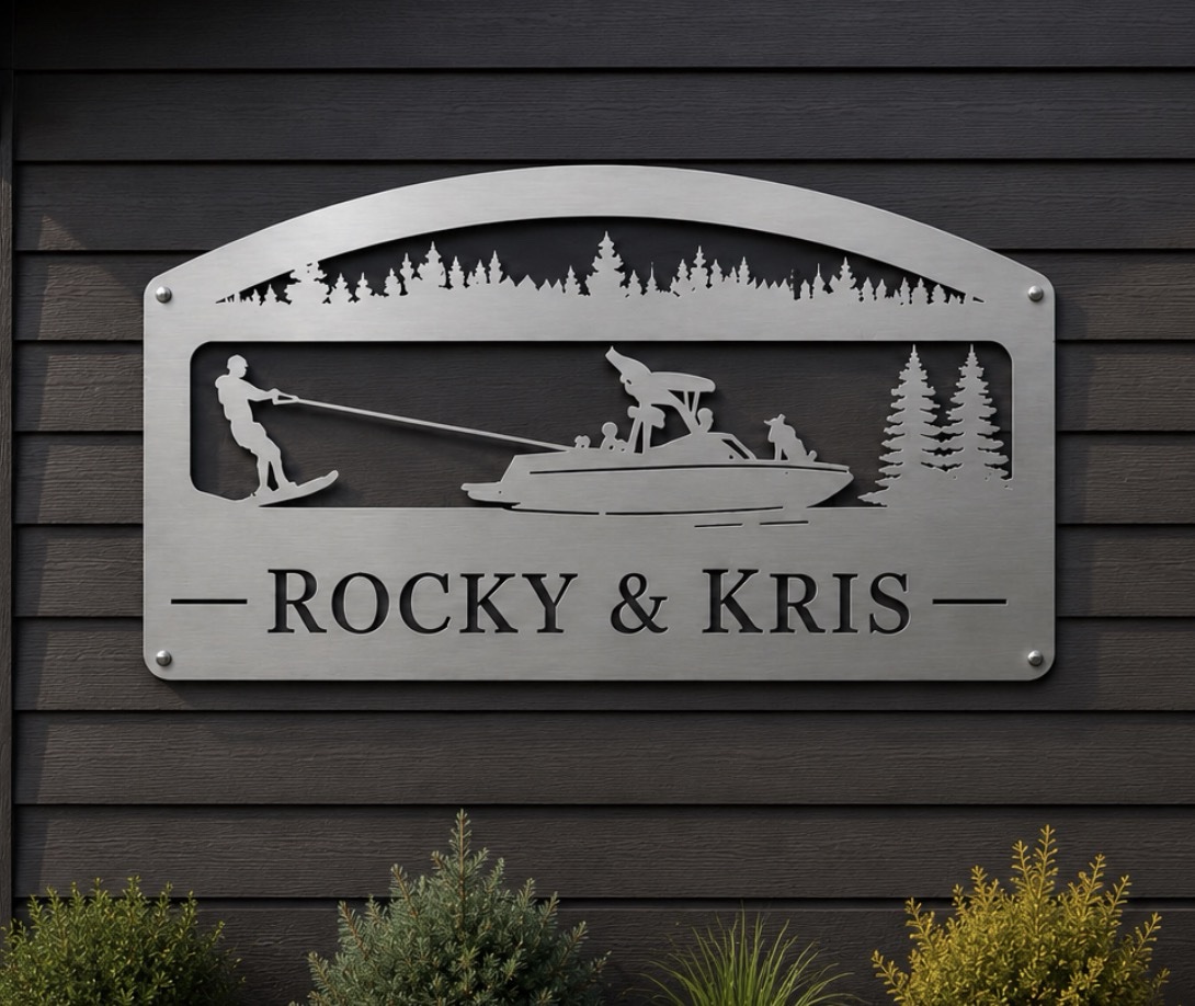 Metal SKI BOAT sign, ski boat water skiing sign, wakeboard boat sign - Image 4
