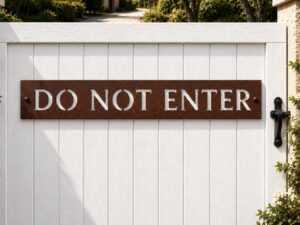 Metal DO NOT ENTER sign Warning sign keep out plaque stay away