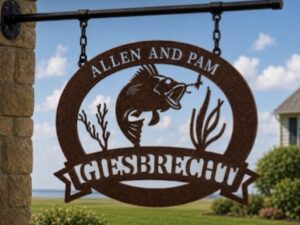 Metal sign FISH UNDERWATER scene