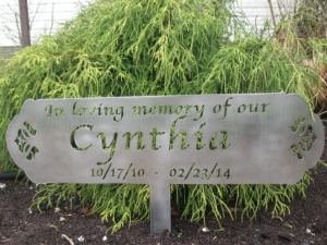 Metal in memory plaque with 2ft stake