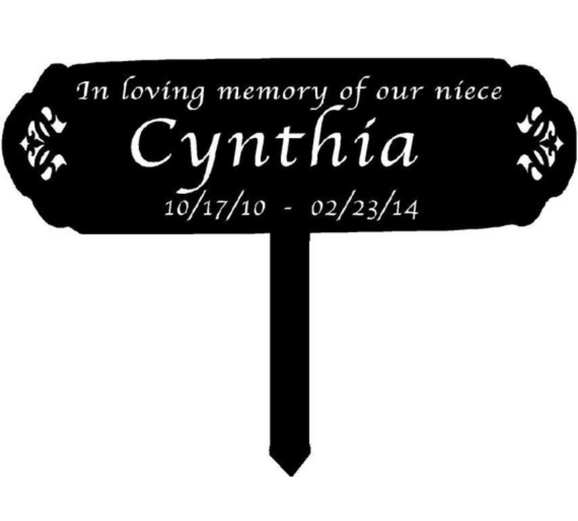 Metal in memory plaque with 2ft stake - Image 2